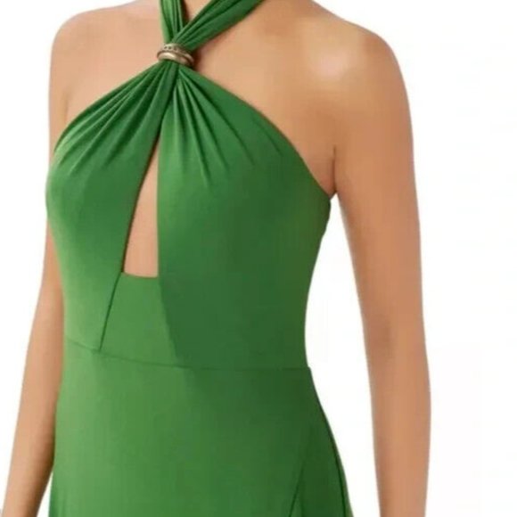 Aidan by Aidan Mattox Halter Cutout Gown - Picture 3 of 5